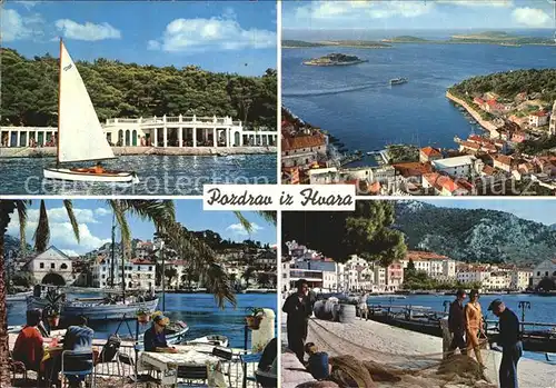 Hvar Panorama Hafen Fischkutter Segelboot Kat. Kroatien