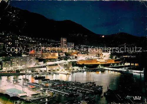 Monaco Le port et Monte Carlo la nuit Kat. Monaco