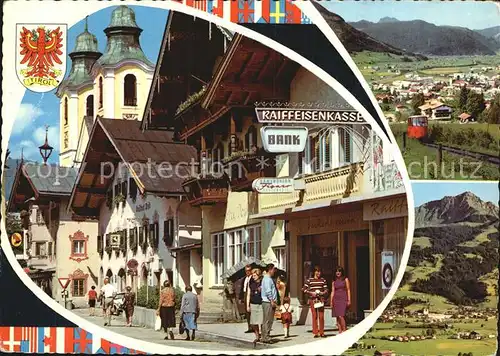 St Johann Tirol Raiffeisenkasse Bergbahn Gasthof Post  Kat. St. Johann in Tirol