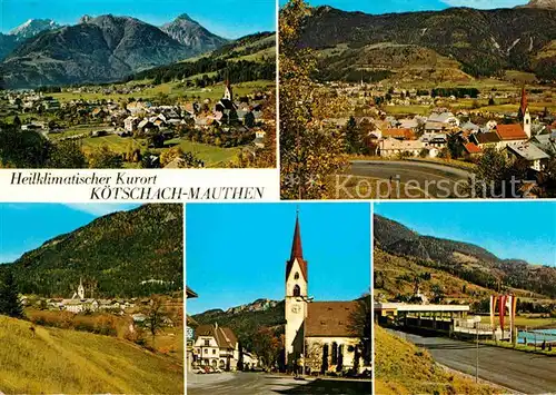 Koetschach Mauthen Kaernten Gesamtansicht Heilklimatischer Kurort Alpenpanorama Kirche Schwimmbad Kat. Koetschach Mauthen
