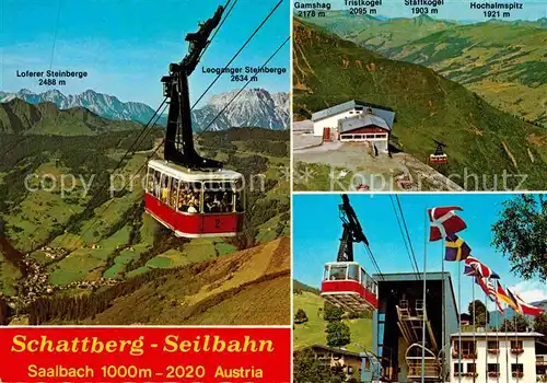 Saalbach Hinterglemm Schattberg Seilbahn Jumbogondel Berg und Talstation Kat. Saalbach Hinterglemm
