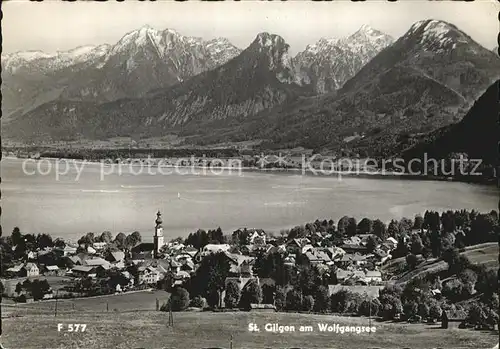 St Gilgen Salzkammergut Gesamtansicht mit Alpenpanorama Kat. St Gilgen Wolfgangsee