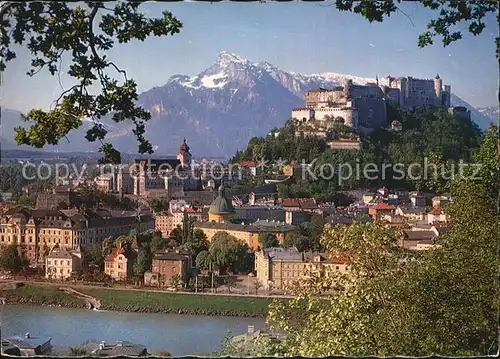 Salzburg Oesterreich Festung Hohensalzburg und Untersberg Kat. Salzburg