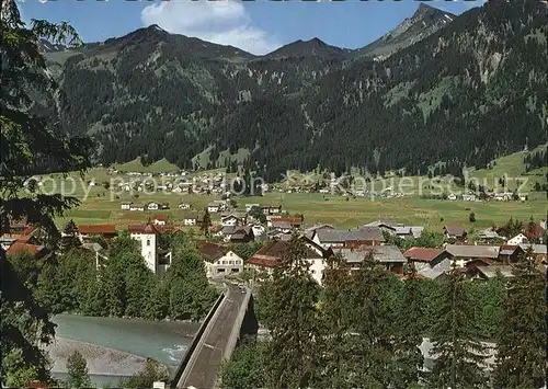 Lechaschau Teilansicht mit Hahnenkamm Kat. Reutte Tirol