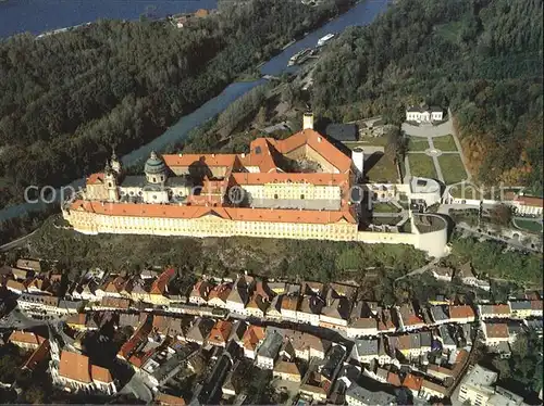 Melk Donau Stift Fliegeraufnahme Kat. Melk Wachau