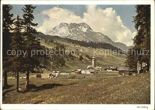 Lech Vorarlberg Panorama mit Karhorn und Oberlech Kat. Lech
