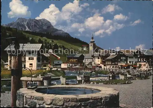 Lech Vorarlberg Teilansicht mit Brunnen Kat. Lech