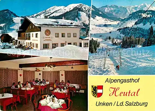 Unken Alpengasthof Heutal Schlepplift Kat. Unken