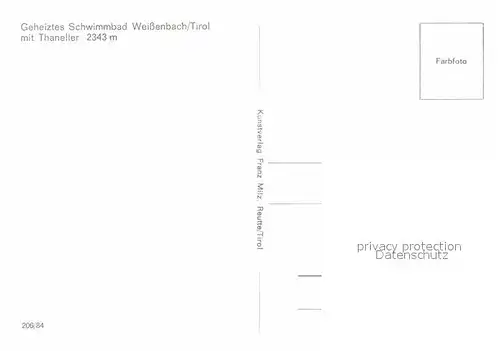 Weissenbach Lech Freibad mit Thaneller Kat. Weissenbach am Lech