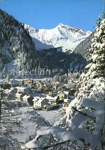 Mallnitz Kaernten Winterpanorama Wintersportplatz an der Tauernbahn mit Geiselspitze