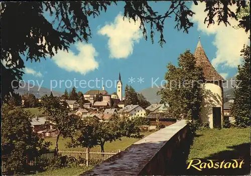 Radstadt Alte Stadtmauer Turm Blick zur Kirche Kat. Radstadt