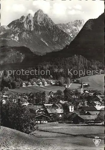 Haering Tirol Bad Gesamtansicht mit Kaisergebirge Kat. Bad Haering