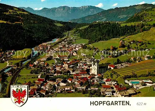 Hopfgarten Brixental Fliegeraufnahme mit Pfarrkirche Kat. Hopfgarten im Brixental