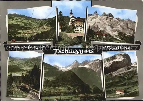 Tschagguns Vorarlberg Sessellift Kirche Berghuetten Alpenpanorama Golmer Bahn Kat. Tschagguns