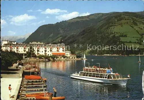 Zell See Uferpromenade Ausflugsdampfer Grand Hotel Kat. Zell am See