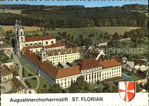 St Florian Fliegeraufnahme Augustinerchorherrenstift Kat. Oesterreich