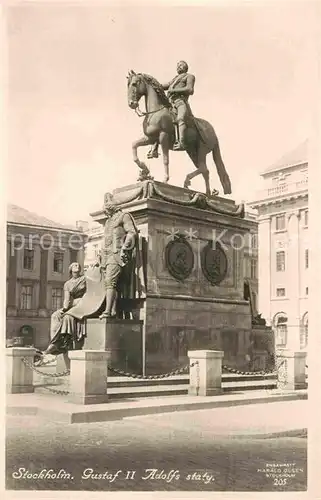 Stockholm Gustaf II Adolf Statue Kat. Stockholm