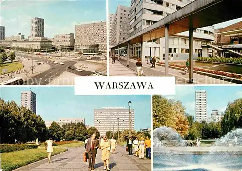 Warszawa Towarowe Centrum Pasaz Srodmiejski Fragment placu Defilad Fontanna Palacem Kultury i Nauki Kat. Warschau Polen