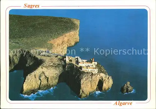 Sagres Algarve Leuchtturm Sankt Vicent Fliegeraufnahme Kat. Faro