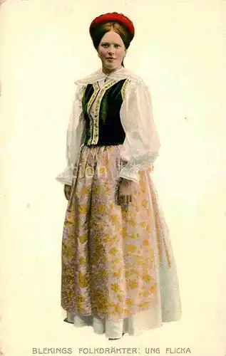 Blekinge Frau in Tracht