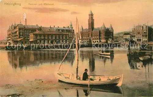 Helsingborg Mamnen RathausSegelboot Kat. Helsingborg