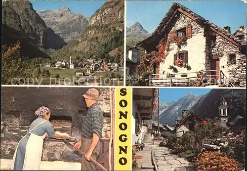 Sonogno Ortsblick Dorfmotive Kat. Sonogno