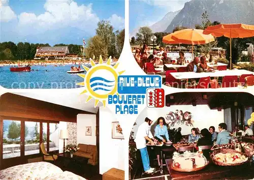 Bouveret VS Rive Bleue Hotel Restaurant Piscine Plage Camping Tennis Kat. Bouveret