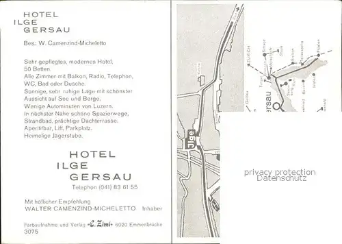 Gersau Vierwaldstaettersee Hotel Ilge  Kat. Gersau