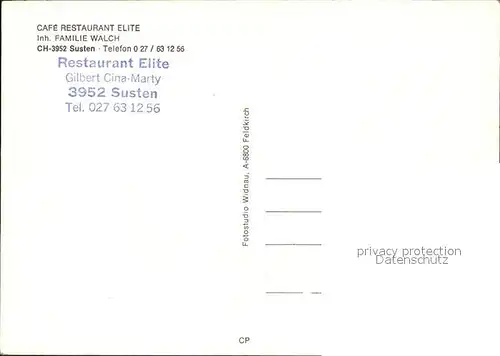 Susten Innertkirchen Cafe Restaurant Elite Familie Walch Kat. Susten