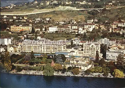 Montreux VD Fliegeraufnahme Hotel Palace et Pavillon des Sports Kat. Montreux