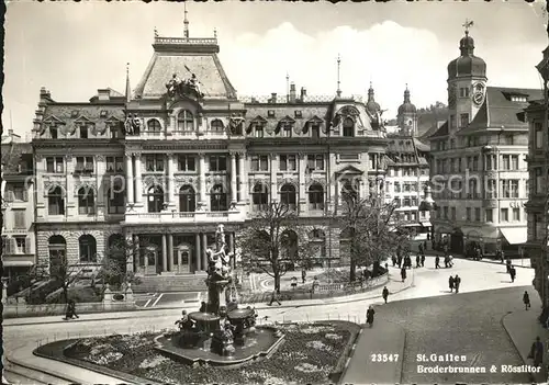 St Gallen SG Broderbrunnen und Roesslitor Kat. St Gallen