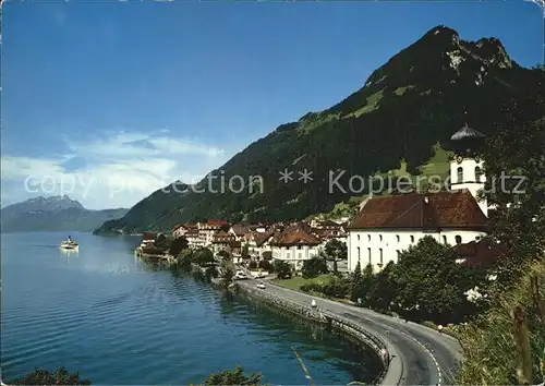 Gersau Vierwaldstaettersee mit Pilatus und Gersauerstock Kat. Gersau