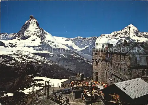 Zermatt VS Berghotel Restaurant Gornergrat mit Matterhorn Walliser Alpen Kat. Zermatt