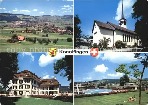 Konolfingen BE Schloss Huenigen Schwimmbad Kat. Konolfingen