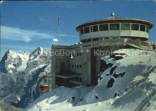 Schilthorn Loetschental Gipfelstation Piz Gloria mit Eiger Moech Kat. Schilthorn