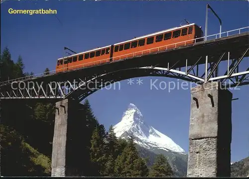 Gornergratbahn Findelbachbruecke Zermatt Matterhorn Mt. Cervin  Kat. Gornergrat