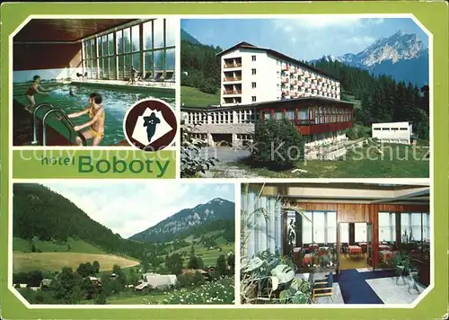 Mala Fatra Kryta plavaren Hotel Boboty vpravo Diery Vstupna hala hotela Kat. Slowakische Republik