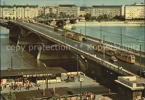 Budapest Margaretenbruecke Strassenbahn Kat. Budapest