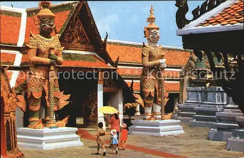 Bangkok Guards Guarding the Enterence of Wat Phra Keo Kat. Bangkok