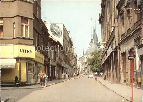 Louny Strassenpartie mit Kirche Kat. Laun