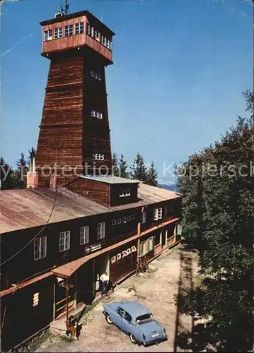 Kdyne Korab Holzhaus mit Turm Kat. Tschechische Republik