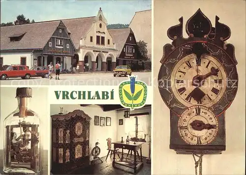 Vrchlabi Krkonosske muzeum KRNAP Tkalcovsky stav Obytny interier Drevene hodiny Kat. Hohenelbe