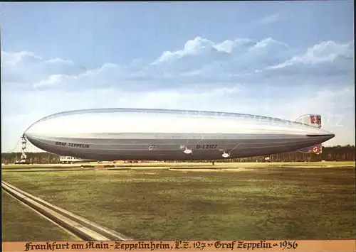 Zeppelin L.Z. 127 Graf Zeppelin 1936 Frankfurt am Main Zeppelinheim  Kat. Flug