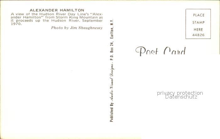 Dampfer Seitenrad Alexander Hamilton Hudson River Kat. Schiffe Nr