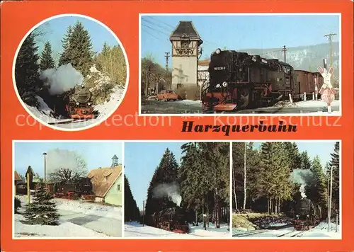Lokomotive Harzquerbahn Einfahrt Tiefenbachmuehle Bahnhof Sorge Birkenmoor Kat. Eisenbahn