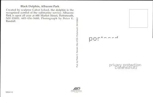 Delphine Black Dolphin Albacore Park Portsmouth Kat. Tiere