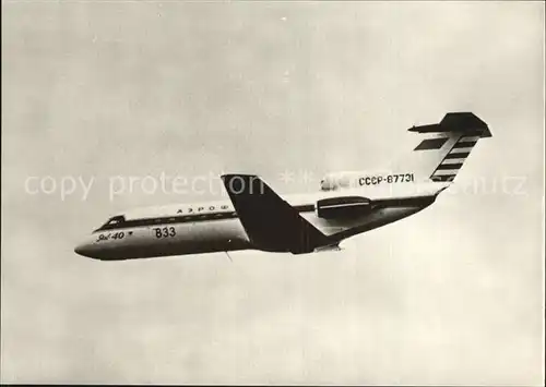 Flugzeuge Zivil Kurzstrecken Verkehrsflugzeug Jak 40 Russland  Kat. Airplanes Avions