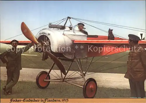 Flugzeuge WK1 Focker Eindecker in Flandern 1915 Kat. Militaria Airplanes Avions