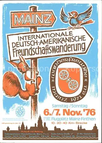 Wandern Internationale Deutsch Amerikanische Freundschaftswanderung Mainz  Kat. Berge