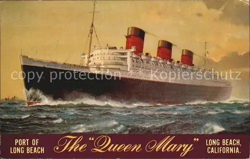 Dampfer Oceanliner Queen Mary Long Beach California  Kat. Schiffe